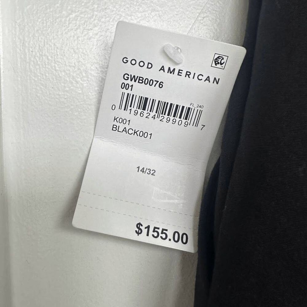 Good American Wide Leg Trouser Pants Size 14/32 Black NWT - Picture 5 of 8